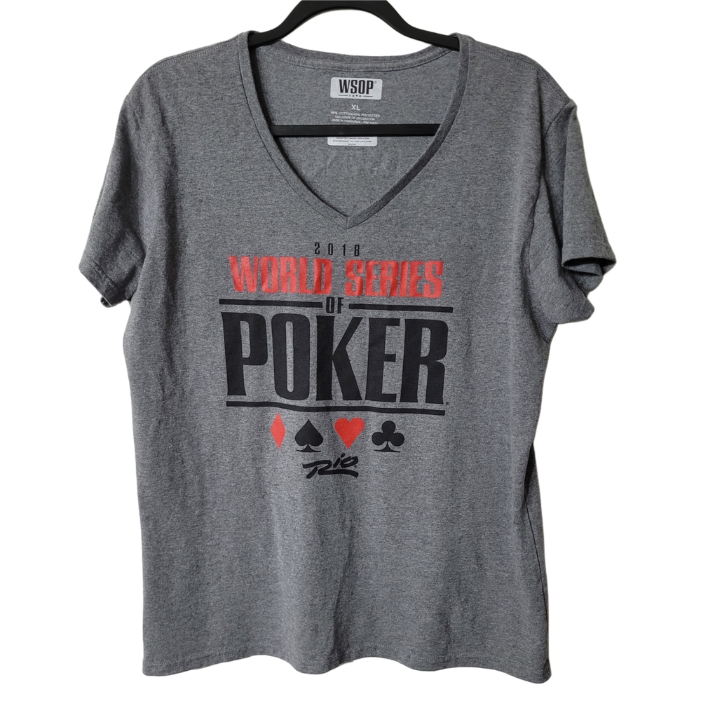 Gray World Series of Poker 2018 T-Shirt Size XL